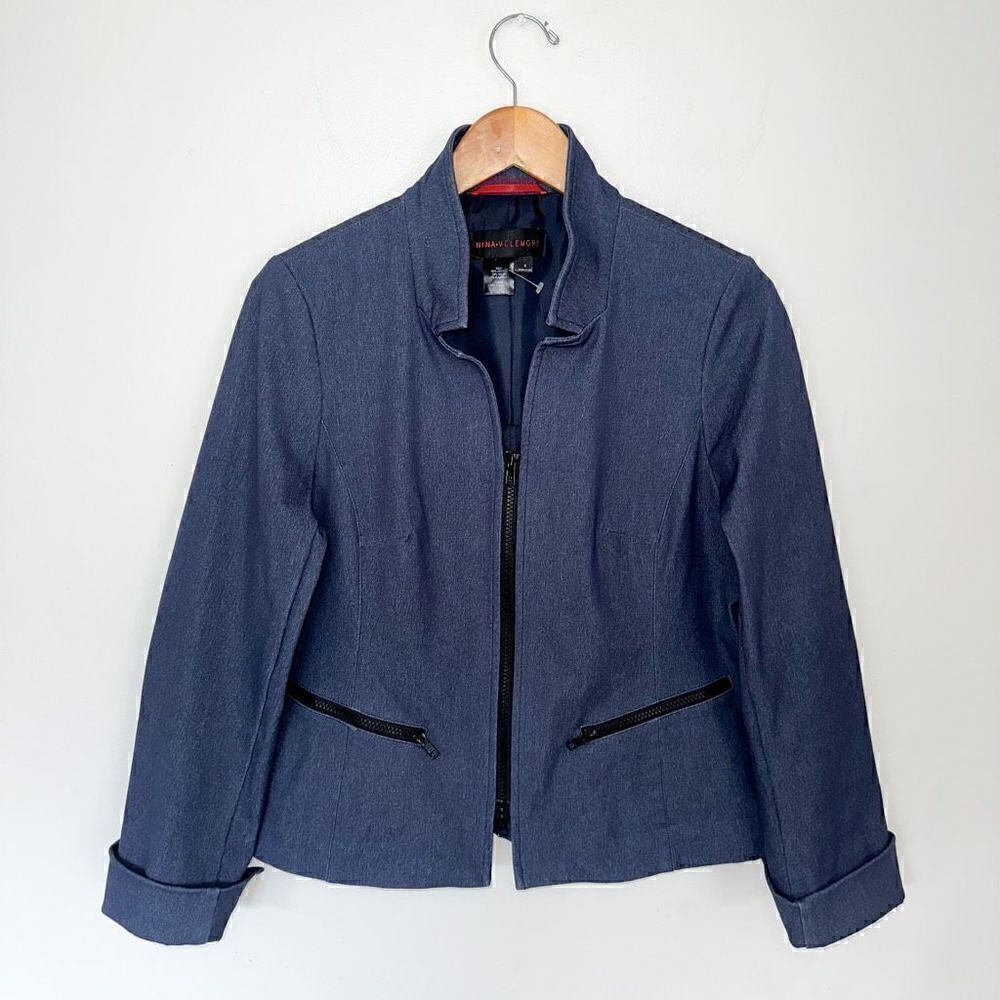 Nina McLemore Women’s Equestrian Stretch Cotton Denim Suzanne Zip Jacket